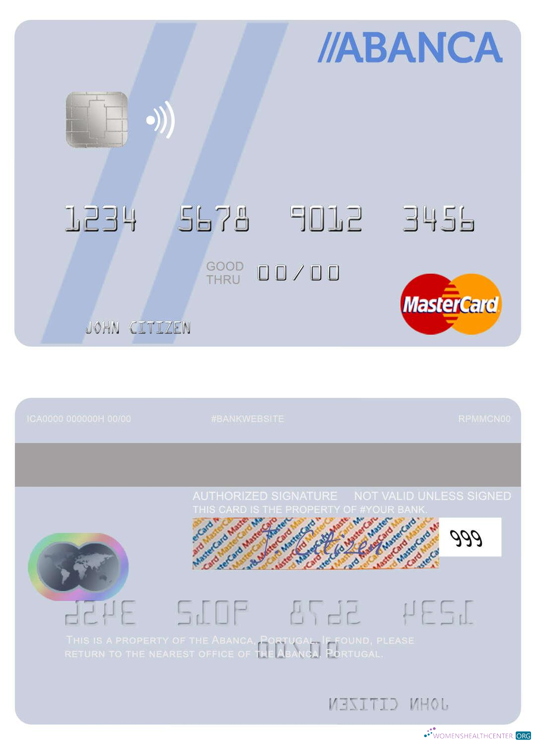 Download Portugal Abanca mastercard Photoshop template